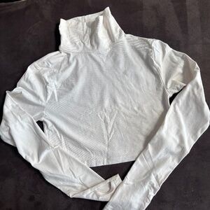 PINK Chloe x Halle Collab Fitted Long Sleeve Funnel Neck Shirt Sz M